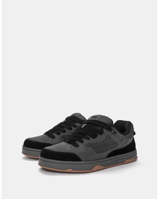 Pull&Bear Black Multi-panel Skate Trainers for men