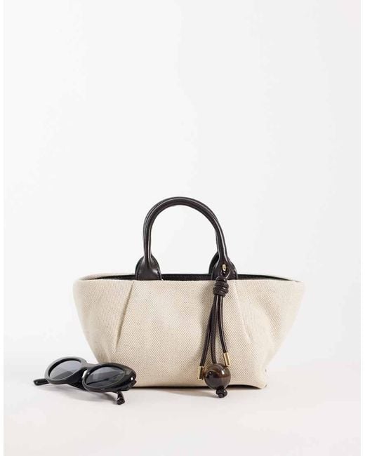 Mango Natural Small Structured Slouch Shoulder Bag