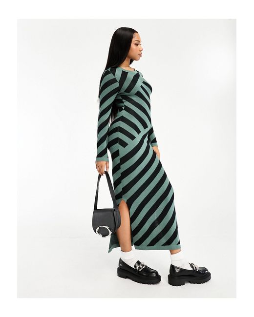 Moda Knitted Maxi Dress in Green | Lyst