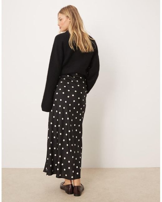Vila Black Satin Maxi Skirt