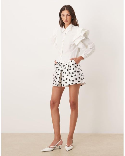 Sister Jane Natural Illume Polka Dot Belted Shorts