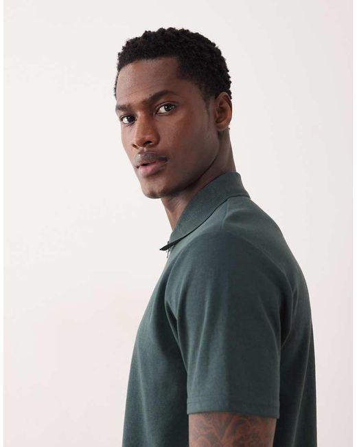 ASOS Blue Breathemaxtm Heavyweight Regular Fit Zip Polo for men