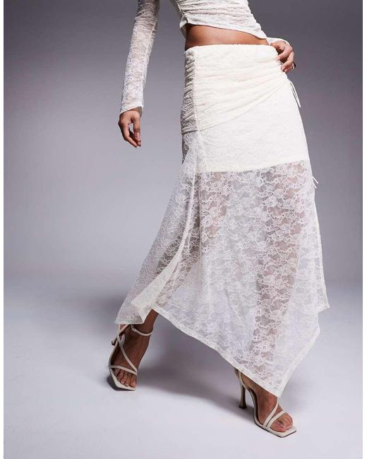 Forever New Purple Asymmetric Lace Maxi Skirt Co-Ord