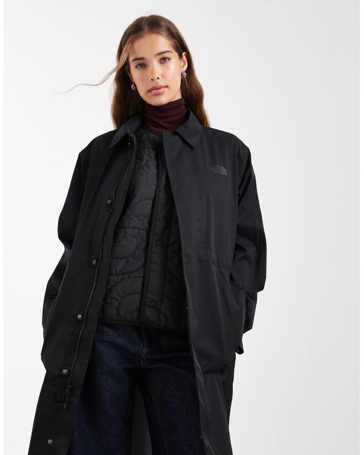 The North Face Blue – city – 3-in-1-longline-regenjacke mit weste