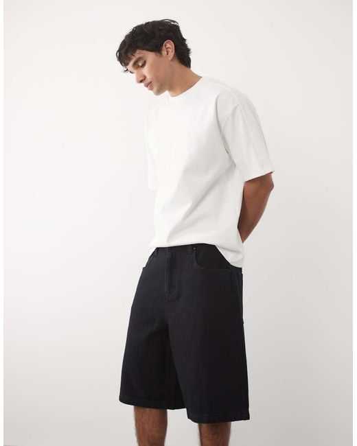 ASOS White Loose Denim Jorts for men