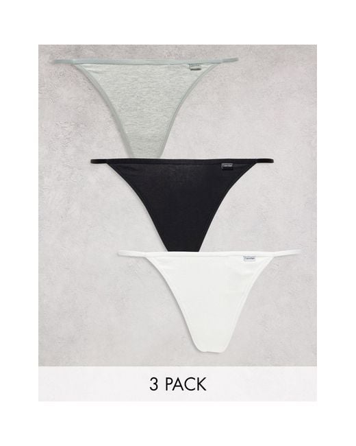 Calvin Klein White 3 Pack Tanga Thong