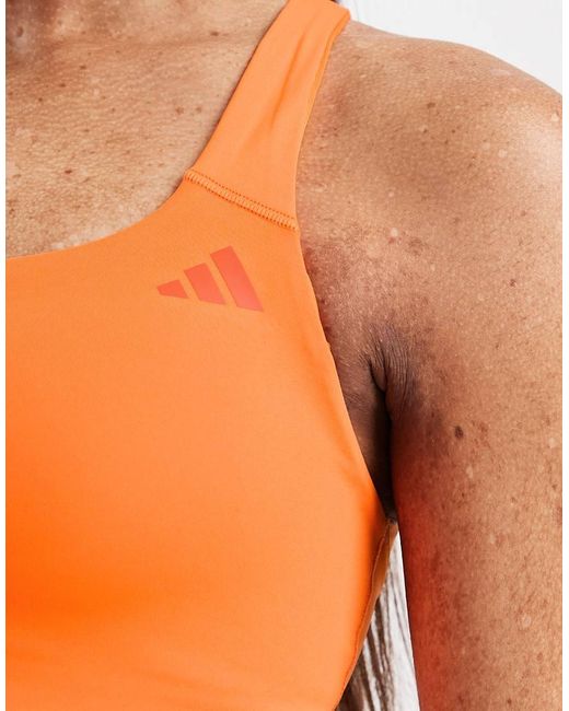 Adidas Originals Orange Optime Workout Medium Support Bra
