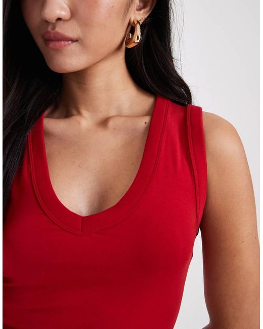 JJXX Red V-neck Tank Top