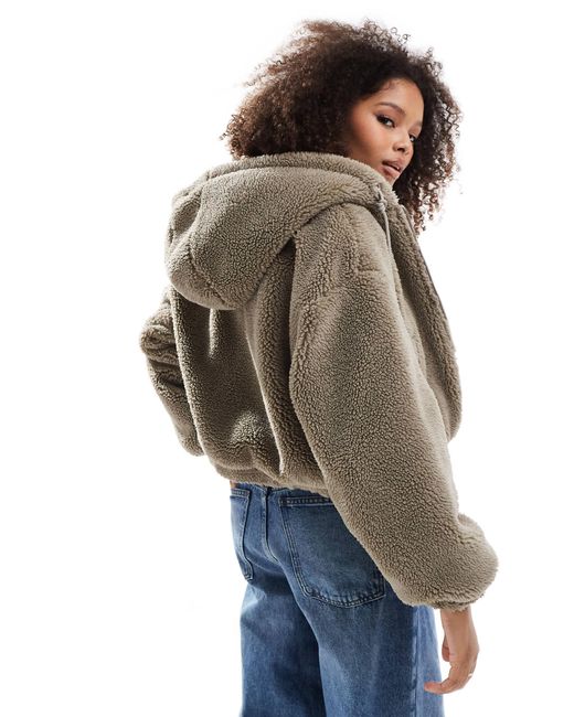 Bershka shearling jacket sale