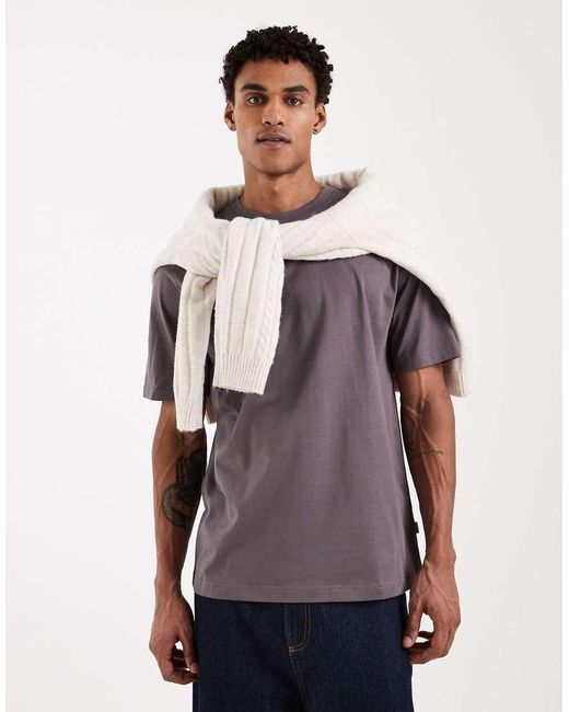 Only & Sons Gray Relaxed Fit T-shirt for men