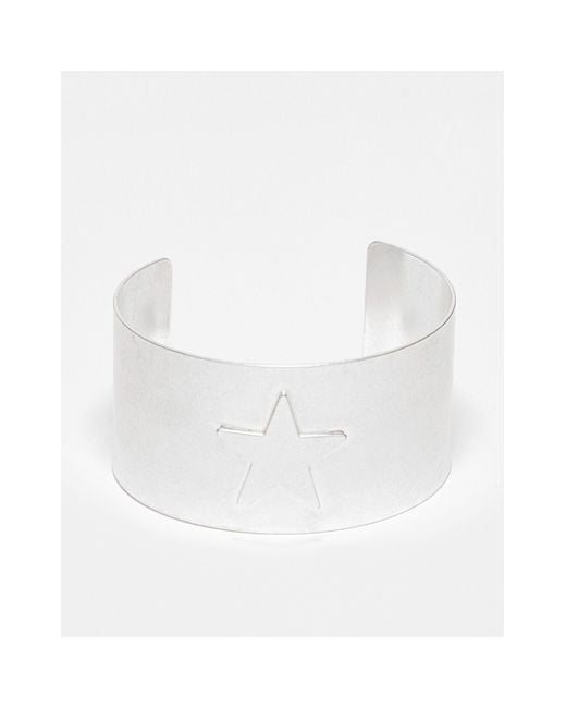 Reclaimed (vintage) White Unisex Bangle With Star