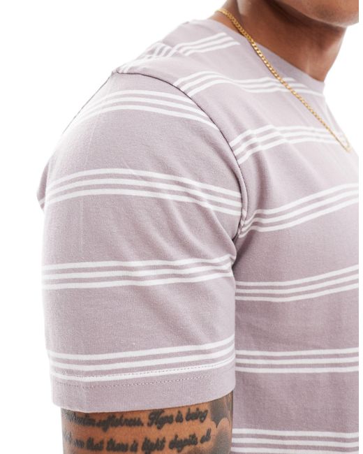 Brave Soul White Horizontal Stripe T-shirt for men