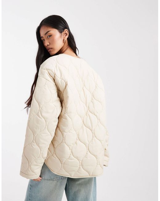 Vero Moda Blue Tie Front Quilted Jacket