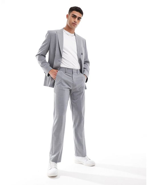 ASOS White Straight Suit Trouser for men