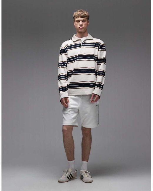 Lacoste Gray Logo Taping Jersey Shorts for men