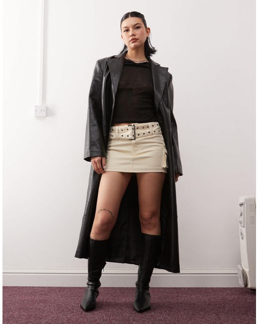 Princess Polly Black Eyelet Belt Cargo Mini Skirt