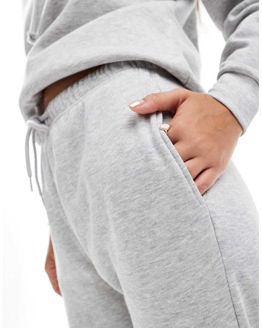 Pieces Joggingbroek Van Sweatstof Met Gestrikte Taille in het Gray
