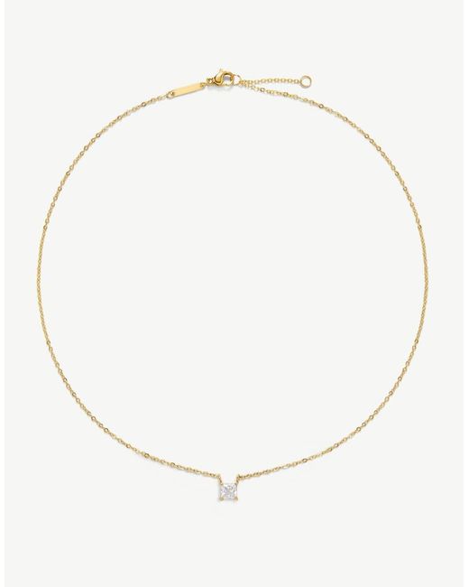 D.Louise Natural Waterproof Bridal Asscher Cut Solitaire Necklace – Tarnish-Free