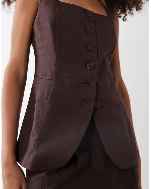 New Look Brown Co-Ord Strappy Waistcoat