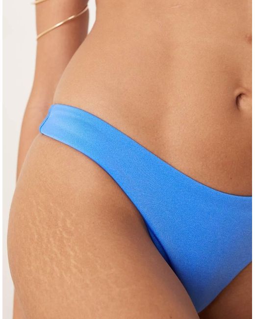 Free Society Blue Scooped Back Bikini Bottom