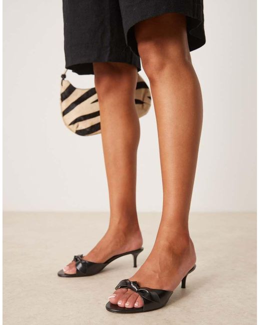 Mango Natural Bow Detail Heeled Sandal