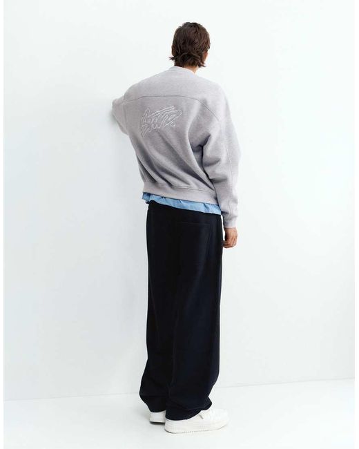 Pull&Bear Boxy Sweatshirt in het White voor heren