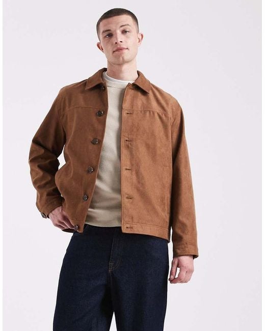 Jack & Jones Blue Faux Suede Jacket for men