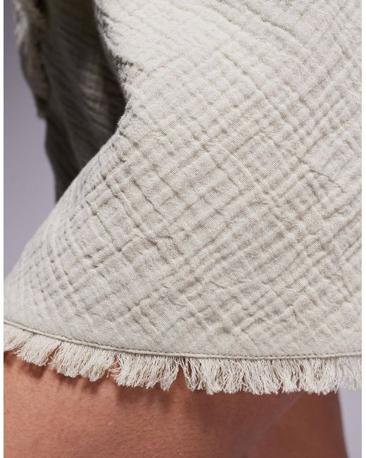 ASOS Gray – callie – ausgefranster mini-strandrock aus musselin