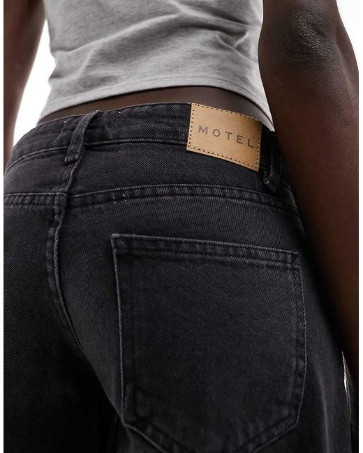 Motel Black Parallel Leg Low Rise Jeans