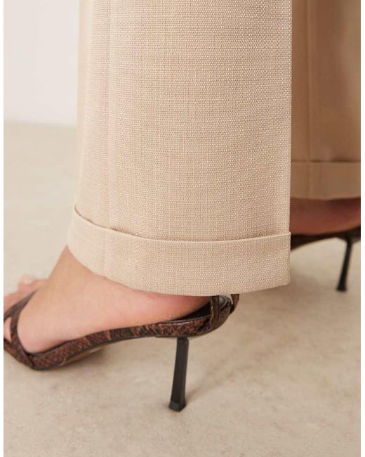 ASOS Brown Tall Tailored Slim Straight Trousers With Belt