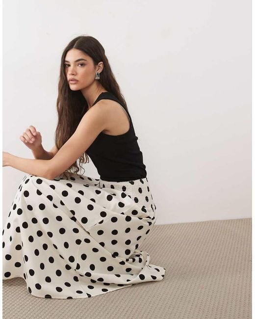 ASOS White Shirred Drop Waist Maxi Skirt