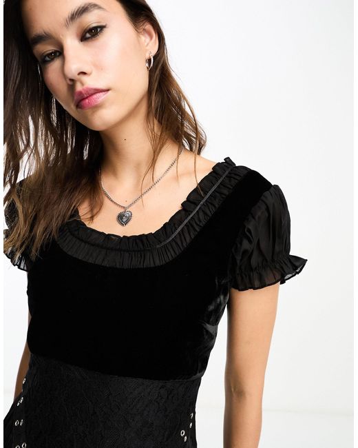 Reclaimed (vintage) Black Babydoll Dress
