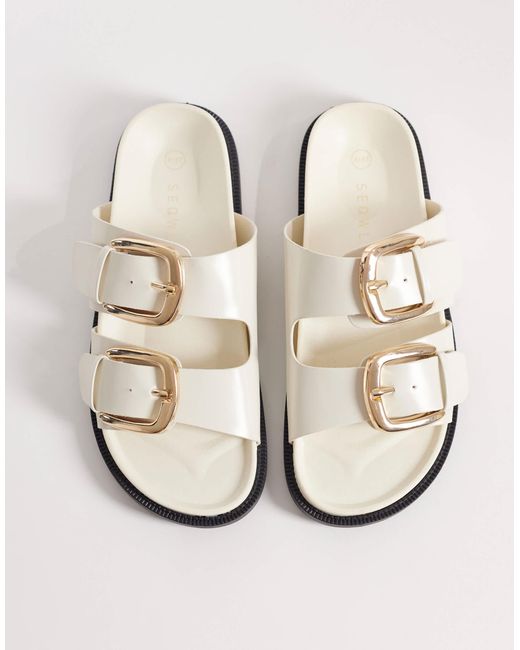 SEQWL White – flache sandalen
