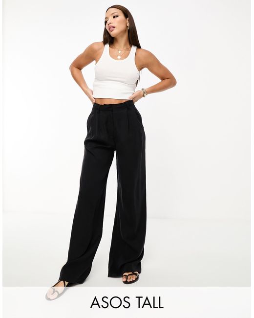ASOS Blue Asos Design Tall Casual Wide Leg Trousers