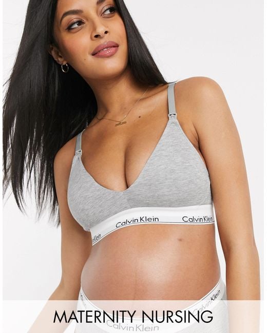 Calvin Klein Modern Cotton Nursing Bra in Grey