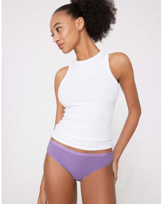 Tezenis Purple Cotton Knickers