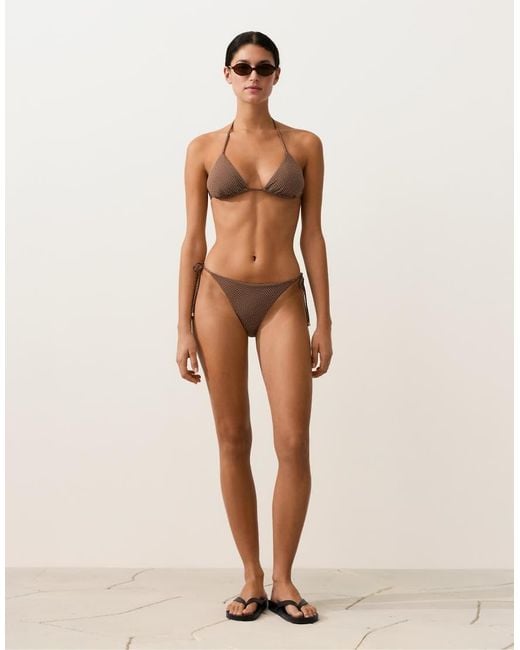 Oysho Brown Mini Polka Dot Medium-Coverage Bikini Briefs