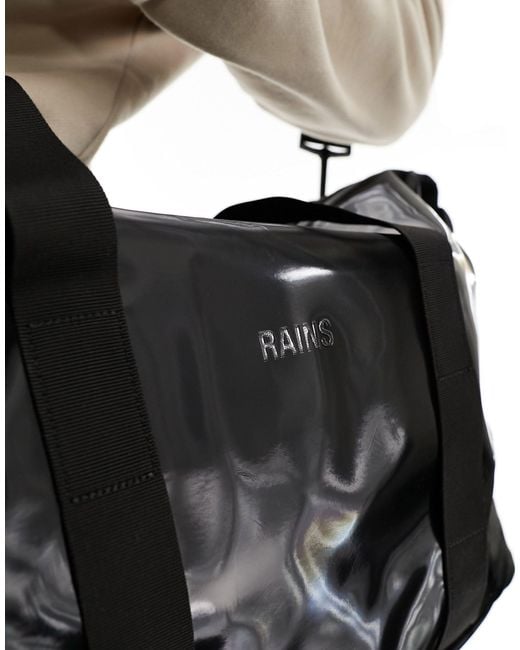 Rains Black Hilo Weekend Small Unisex Waterproof Holdall Bag