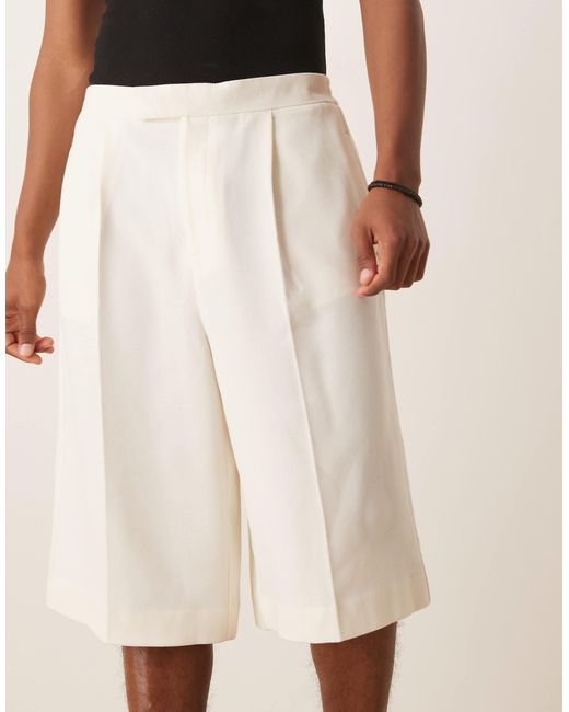 ASOS Natural Smart Oversized Bermuda Shorts for men