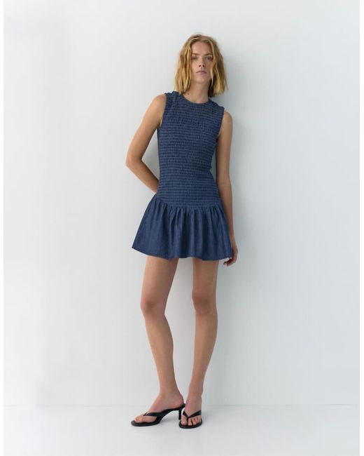 Pull&Bear Korte Smockjurk in het Blue