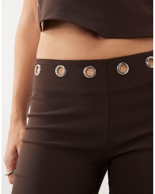 Tiger Mist Natural Marren Eyelet Detail Flare Pants
