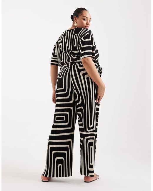 ONLY Black Plisse Wide Leg Trousers Co-ord
