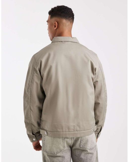 Jack & Jones Brown Harrington Jacket With Double Zip for men