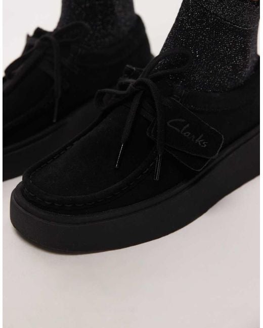 Clarks Black Torview Suede Shoe