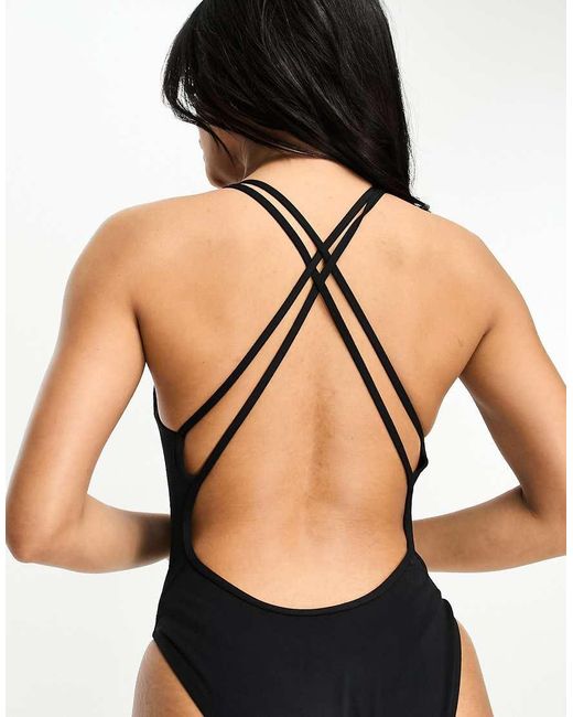 Nike Black Nike Hydrastrong Spiderback Performance Swimsuit