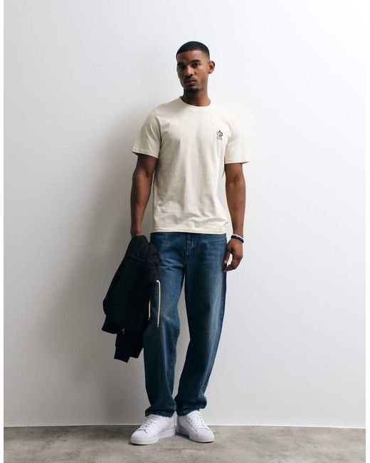 Blend Natural 100% Cotton Regular Fit Front Graphic T-shirt for men