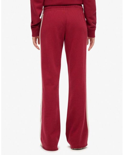 Superdry Red Athletic Stripe Flare Joggers