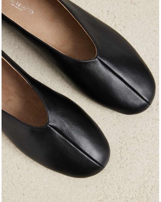 Tony Bianco Black Cuba Round Toe Ballet Flats