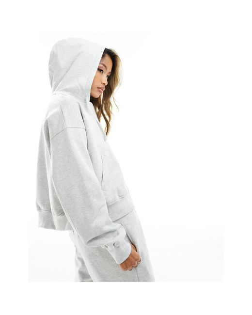 The Couture Club White Emblem Relaxed Zip Through Hoodie