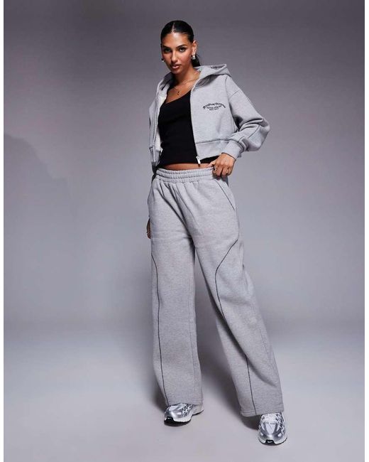 Good For Nothing Gray Cropped Zip Through Hoodie